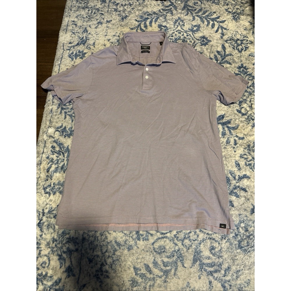 Faherty Reserve Movement Polo Men's XL Purple Pima Cotton Modal Stretch Shirt